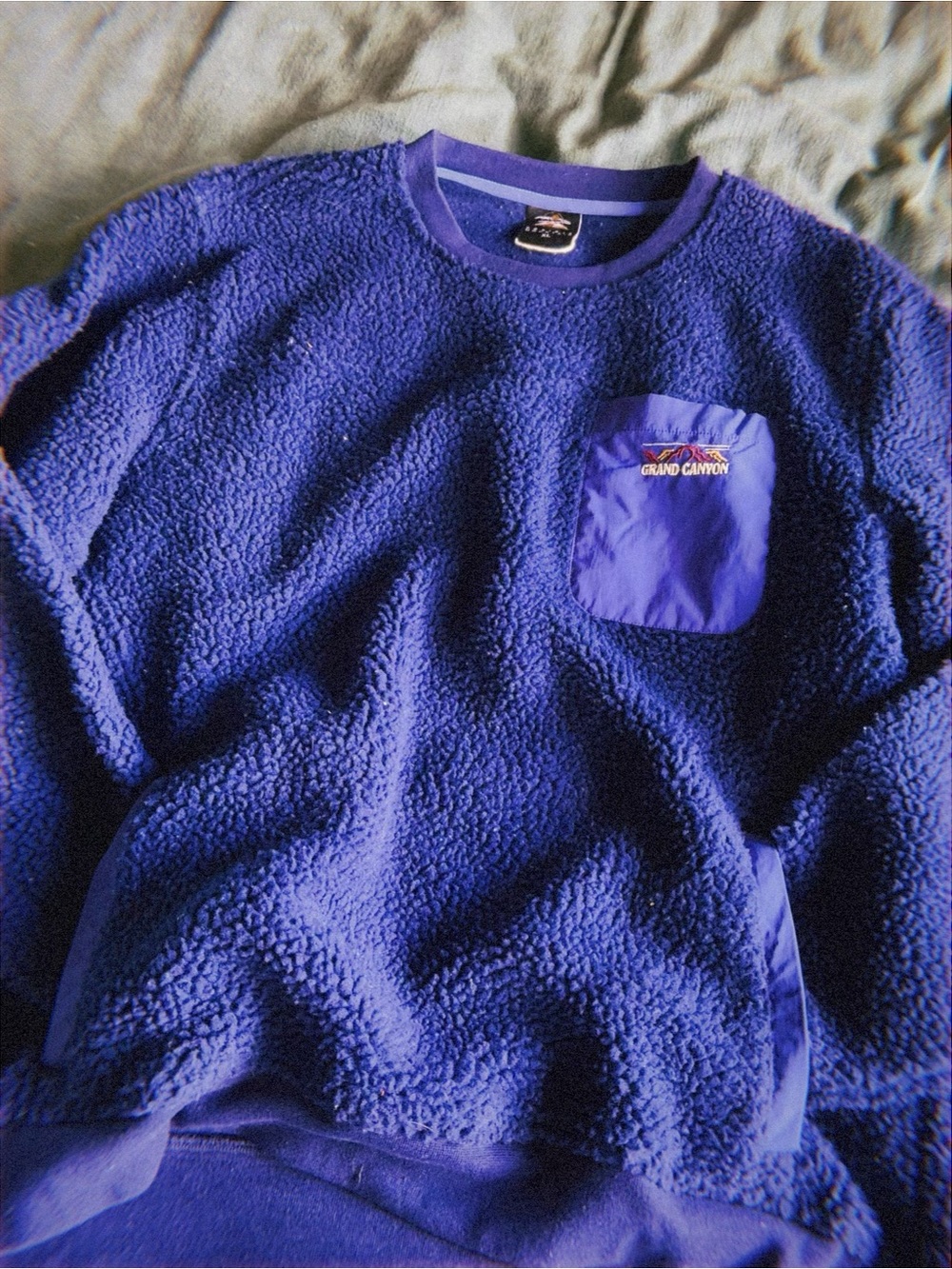 Men's blue Sherpa Crewneck Sweater